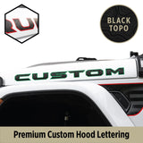 Premium Black Topo Hood Lettering | Set of 2