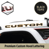 Premium Black Topo Hood Lettering | Set of 2