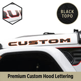 Premium Black Topo Hood Lettering | Set of 2