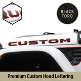 Premium Black Topo Hood Lettering | Set of 2