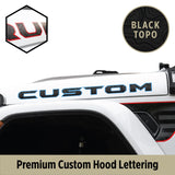 Premium Black Topo Hood Lettering | Set of 2