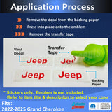 JEEP Center Cap Overlay Decals for 22-25 Grand Cherokee