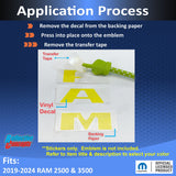 RAM Grille Emblem Overlay Decal   - 2019-2024 Ram 2500 3500