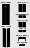 Dual 11" w/pins Racing Stripes Self Healing Vinyl fits Dodge Challenger 08 - 23