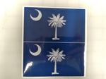 South Carolina State Flag: 5" 3M Reflective Decal Stickers (x2)