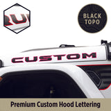 Premium Black Topo Hood Lettering | Set of 2