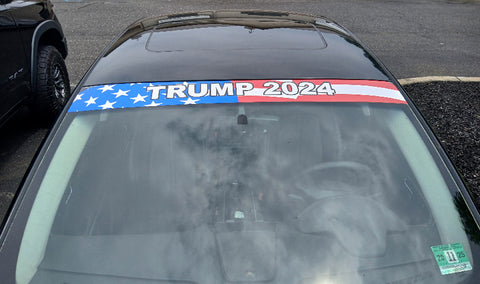 Trump 2024 American Flag Windshield Banner