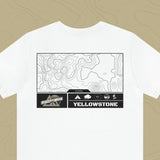 Yellowstone National Park - Adventure Life Trail Topographic Garment Dyed Tee