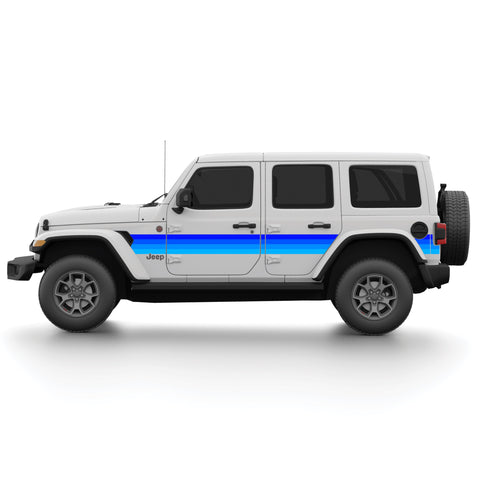 Retro Gradient Side Graphic Kit for Wrangler JL