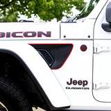 Premium Fender Vent Decal Set | Black Topo - fits Wrangler JL & Gladiator JT