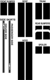 GT 500 Dual 11" Racing Stripes Self Healing Vinyl fits Ford Mustang 2015 to 2023