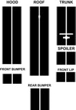 Dual 8" Racing Stripes w/pins NoScoop Self Healing fits Chevy Camaro 2010 - 15