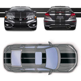 Dual 11" Racing Stripes Self Healing Vinyl fits Honda Civic Si Sedan 2012 - 2015