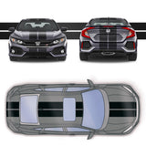 Dual 9" Racing Stripes Self Healing Vinyl fits Honda Civic Si Sedan 2017 to 2020