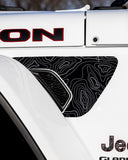 Fender Vent Decal Set | Topographical Map - fits Wrangler JL & Gladiator JT