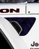 Fender Vent Decal Set | Topographical Map - fits Wrangler JL & Gladiator JT