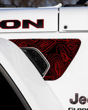 Fender Vent Decal Set | Topographical Map - fits Wrangler JL & Gladiator JT