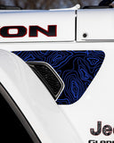 Fender Vent Decal Set | Topographical Map - fits Wrangler JL & Gladiator JT