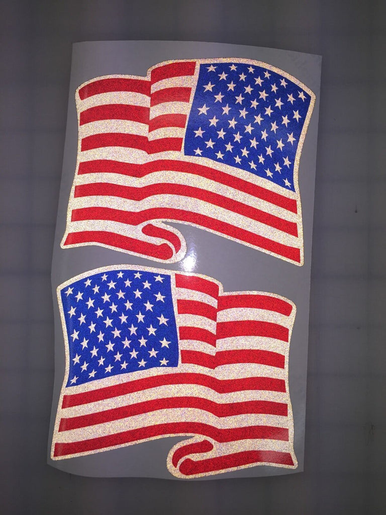 Waving American Flag Iron On Patch