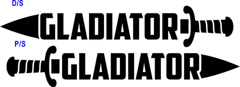 Fender "Gladiator" Sword Side Lettering Decal for Jeep Gladiator (x2)