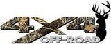 4x4 Off Road CAMOUFLAGE Deer Head Decal Sticker (x2) [PICK 1 PATTERN]