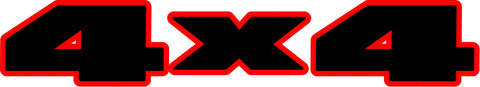 4x4 Red Outline Decal Stickers for ALL Jeep Models (x2)