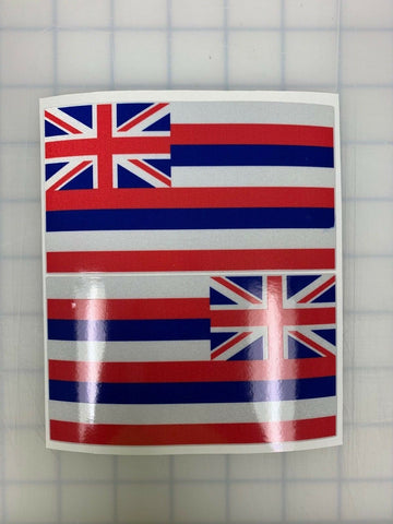 Hawaii State Flag: 5" 3M Reflective Decal Stickers (x2)