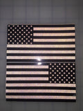 American Flag (Black/White): 5" 3M Reflective Decal Stickers (x2)