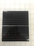 American Flag (Black/White): 5" 3M Reflective Decal Stickers (x2)