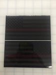 American Flag (Thin Red Line): 5" 3M Reflective Decal Stickers (x2)