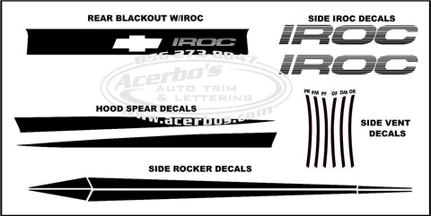 Chevrolet Camaro IROC Decal kit
