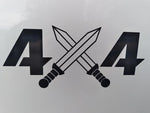 4x4 Crossed Swords Decal Stickers (x2)