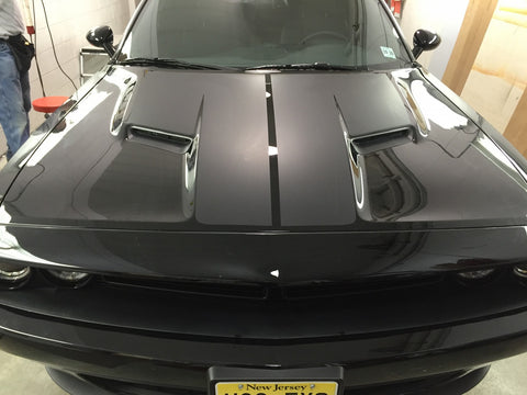 Dodge Challenger 2015 - 2016 Dual Stripe Front Hood Decal Graphic