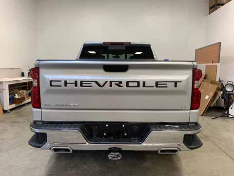 2019 Chevrolet Silverado Trunk word blackout INSERTS - MATTE BLACK