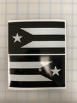 Puerto Rico Flag (Black/White): 5" 3M Reflective Decal Stickers (x2)