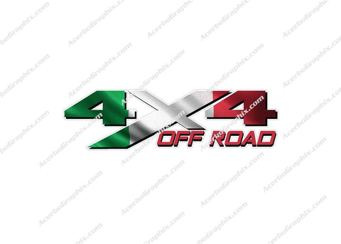 4X4 OFF ROAD ITALY FLAG TRUCK DECAL STICKER SET OF 2