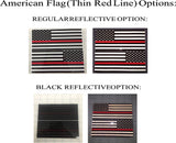 American Flag (Thin Red Line): 5" 3M Reflective Decal Stickers (x2)