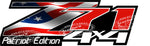 Chevrolet Z71 PATRIOT EDITION USA Flag Red Set of 2 Truck Decals/Stickers