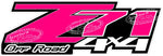 Z71 Off Road 4 x 4 Pink Set of 2 Truck Decals/Stickers