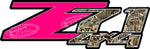 Z71 Off Road 4 x 4 Pink Set of 2 Truck Decals/Stickers