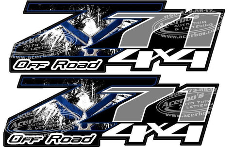 Z71 Off Road 4 x 4 Air Force Military Grey Set of 2 Truck Decals/Stickers